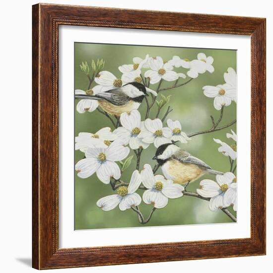 Springtime and Chickadees-William Vanderdasson-Framed Giclee Print