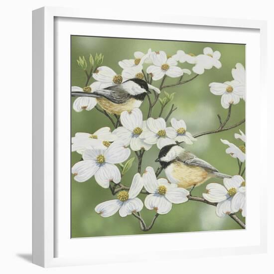 Springtime and Chickadees-William Vanderdasson-Framed Giclee Print