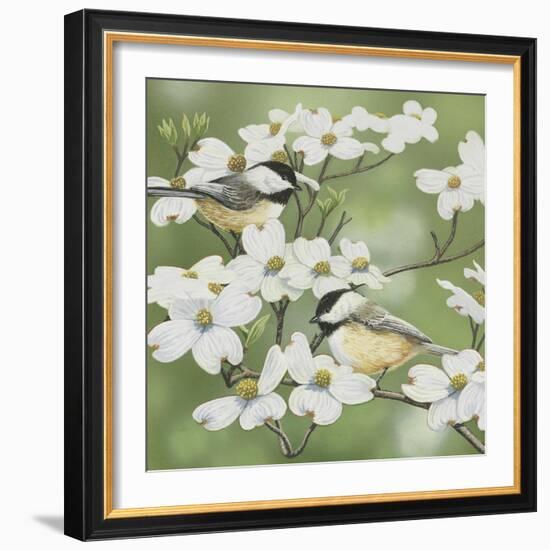 Springtime and Chickadees-William Vanderdasson-Framed Giclee Print