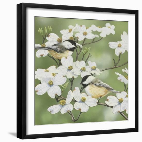 Springtime and Chickadees-William Vanderdasson-Framed Giclee Print