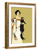 Springtime Felines-Edward Penfield-Framed Art Print
