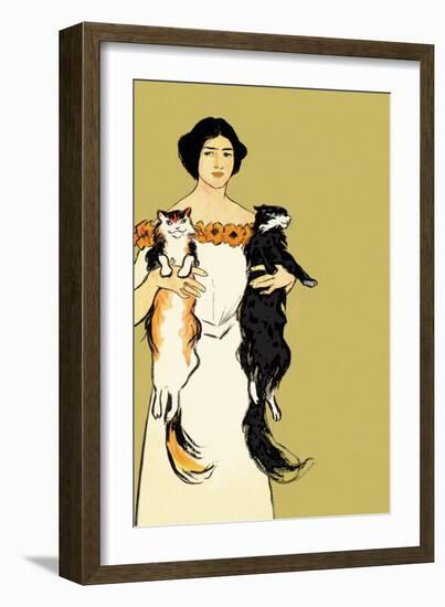 Springtime Felines-Edward Penfield-Framed Art Print