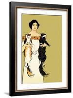 Springtime Felines-Edward Penfield-Framed Art Print