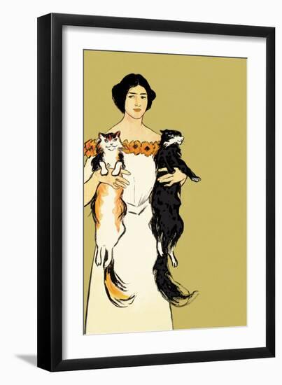 Springtime Felines-Edward Penfield-Framed Premium Giclee Print