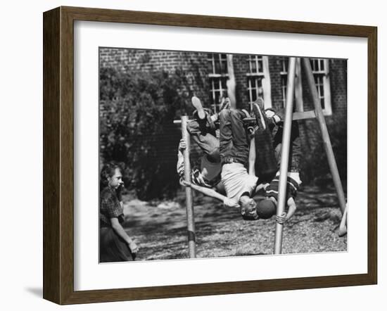 Springtime in Clarksville, While School Kids Playing During Recesses-Yale Joel-Framed Photographic Print