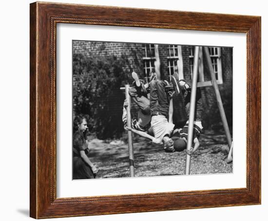 Springtime in Clarksville, While School Kids Playing During Recesses-Yale Joel-Framed Photographic Print