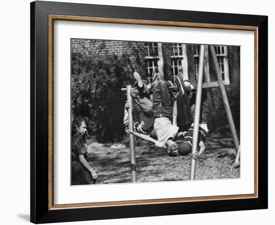 Springtime in Clarksville, While School Kids Playing During Recesses-Yale Joel-Framed Photographic Print