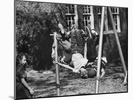 Springtime in Clarksville, While School Kids Playing During Recesses-Yale Joel-Mounted Photographic Print