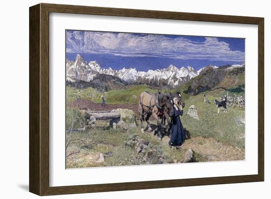 Springtime in the Alps, 1897-Giovanni Segantini-Framed Giclee Print