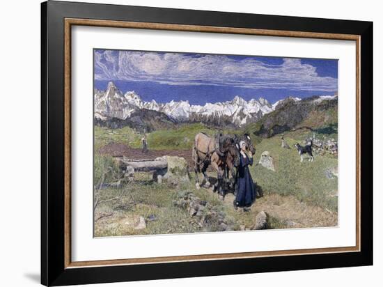 Springtime in the Alps, 1897-Giovanni Segantini-Framed Giclee Print