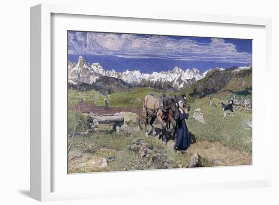 Springtime in the Alps, 1897-Giovanni Segantini-Framed Giclee Print