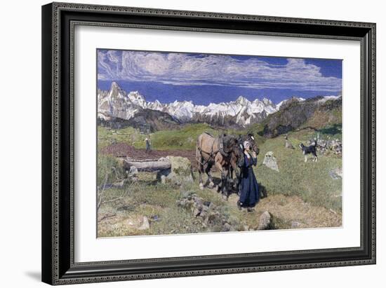 Springtime in the Alps, 1897-Giovanni Segantini-Framed Giclee Print