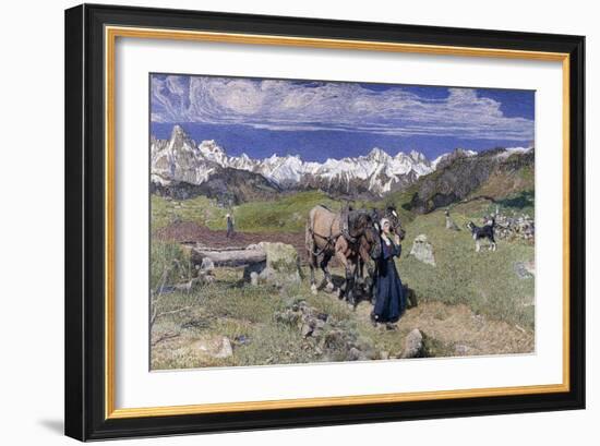 Springtime in the Alps, 1897-Giovanni Segantini-Framed Giclee Print