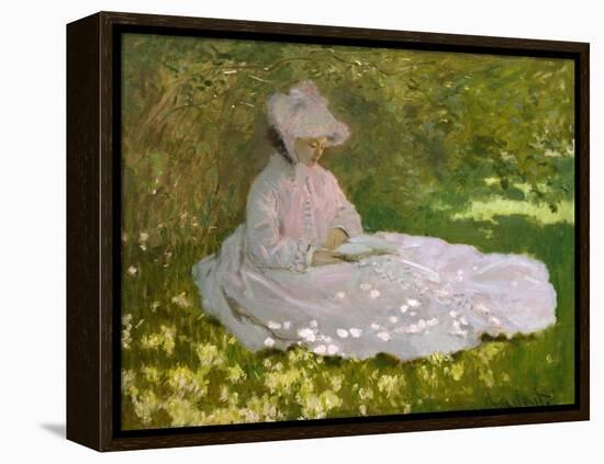 Springtime-Claude Monet-Framed Premier Image Canvas