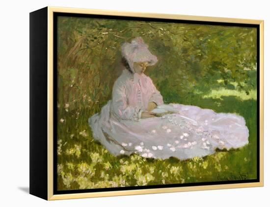 Springtime-Claude Monet-Framed Premier Image Canvas