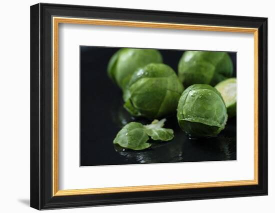 Sprouts on Black Background-Jana Ihle-Framed Photographic Print