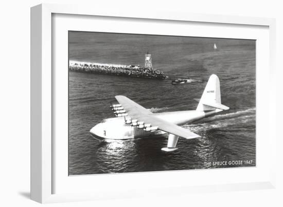 Spruce Goose Landing on the Water-null-Framed Art Print