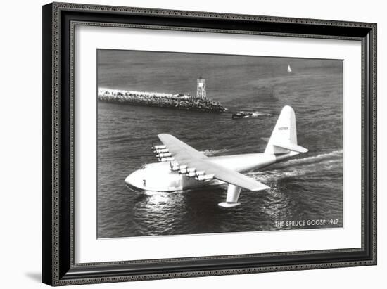 Spruce Goose Landing on the Water-null-Framed Art Print