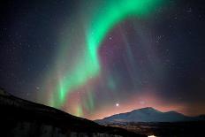 Green Aurora Borealis Dancing in the Sky-Spumador-Framed Premier Image Canvas
