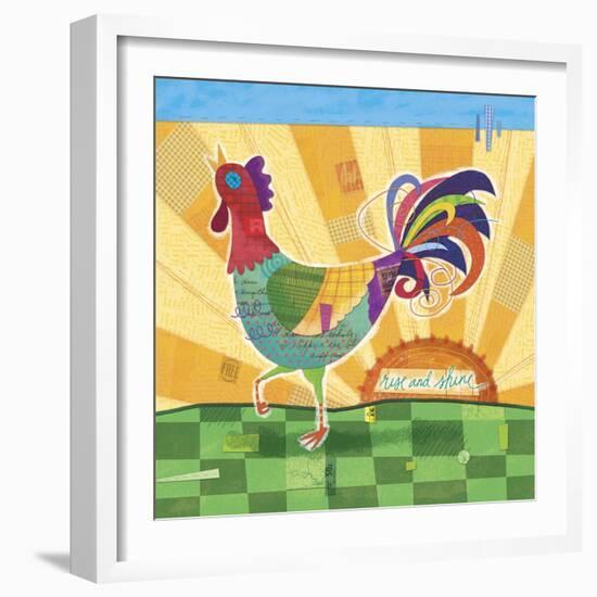 Spunky Roosters 1-Holli Conger-Framed Giclee Print