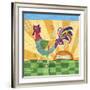 Spunky Roosters 1-Holli Conger-Framed Giclee Print