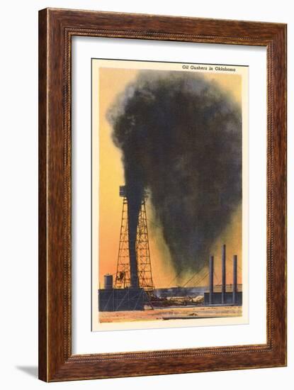 Spurting Oil Well, Oklahoma-null-Framed Art Print