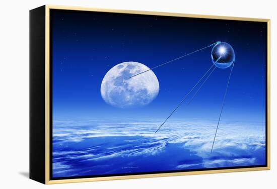 Sputnik 1 Satellite, Composite Image-Detlev Van Ravenswaay-Framed Premier Image Canvas