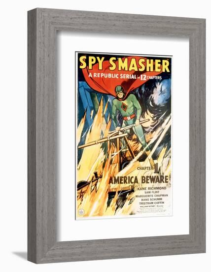 Spy Smasher, Kane Richmond in 'Chapter 1: America Beware', 1942-null-Framed Photo