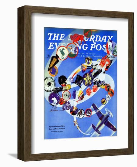 "Squadron Insignia," Saturday Evening Post Cover, August 23, 1941-Ski Weld-Framed Giclee Print