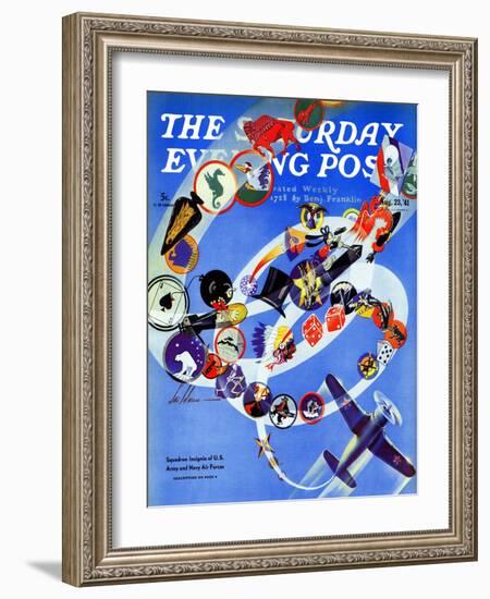 "Squadron Insignia," Saturday Evening Post Cover, August 23, 1941-Ski Weld-Framed Giclee Print