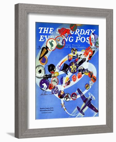 "Squadron Insignia," Saturday Evening Post Cover, August 23, 1941-Ski Weld-Framed Giclee Print