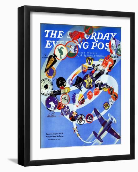 "Squadron Insignia," Saturday Evening Post Cover, August 23, 1941-Ski Weld-Framed Giclee Print