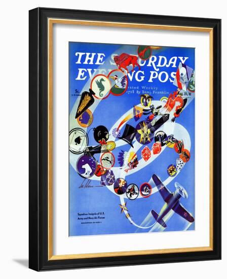 "Squadron Insignia," Saturday Evening Post Cover, August 23, 1941-Ski Weld-Framed Giclee Print