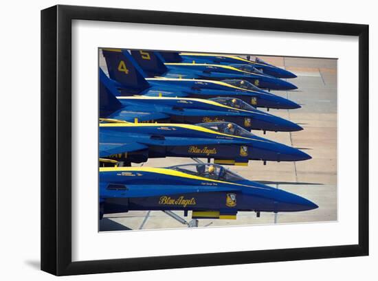 Squadron of F/A-18 Hornet fighters-null-Framed Art Print