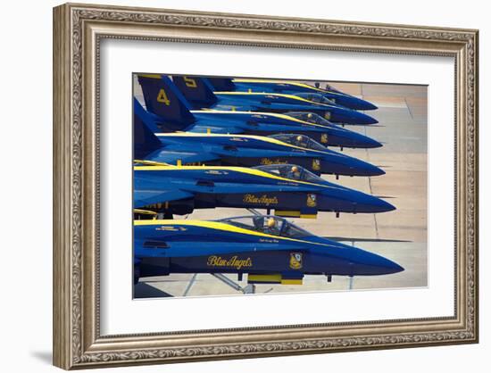 Squadron of F/A-18 Hornet fighters-null-Framed Art Print