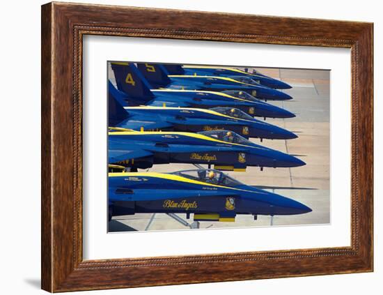 Squadron of F/A-18 Hornet fighters-null-Framed Art Print