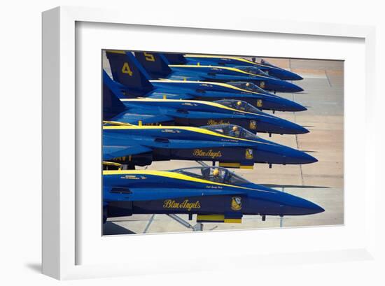 Squadron of F/A-18 Hornet fighters-null-Framed Art Print