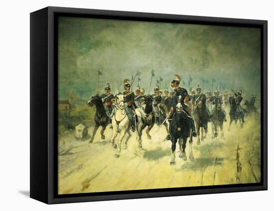 Squadron of Royal Piedmont Cavalry Regiment-Antonio Mancini-Framed Premier Image Canvas
