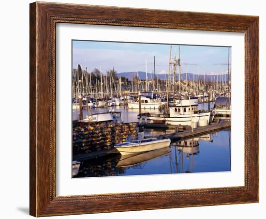 Squalicum Harbor with Mt. Baker, Bellingham, Washington-Jamie & Judy Wild-Framed Photographic Print