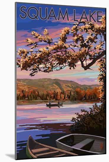 Squam Lake, New Hampshire - Lake at Dusk-Lantern Press-Mounted Art Print