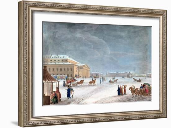 Square and the Grand Theatre at St Petersburg, 1817-John Clark-Framed Giclee Print