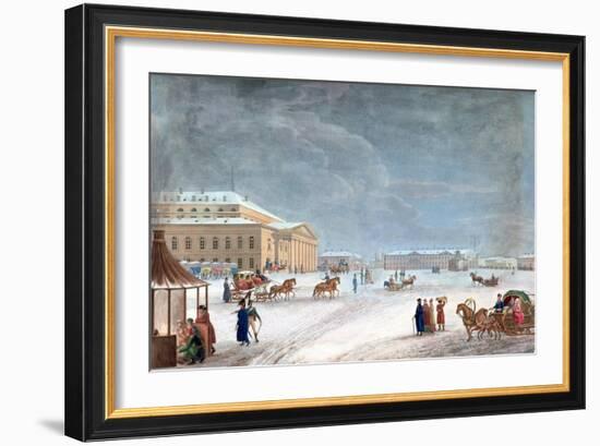 Square and the Grand Theatre at St Petersburg, 1817-John Clark-Framed Giclee Print