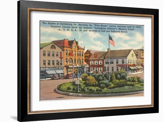 Square at Gettysburg, Pennsylvania-null-Framed Art Print