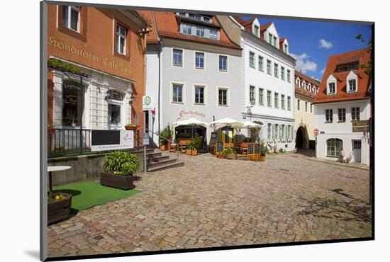 Square at the Cafe Ziegler in the Old Town of Mei§en, Corner Castle Hill and Bergstra§e-Uwe Steffens-Mounted Photographic Print