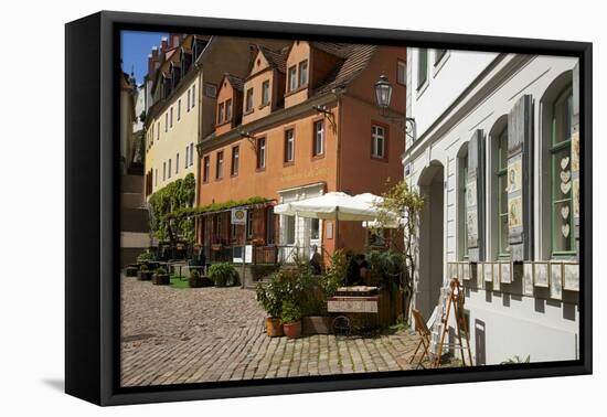 Square at the Cafe Ziegler in the Old Town of Mei§en-Uwe Steffens-Framed Premier Image Canvas