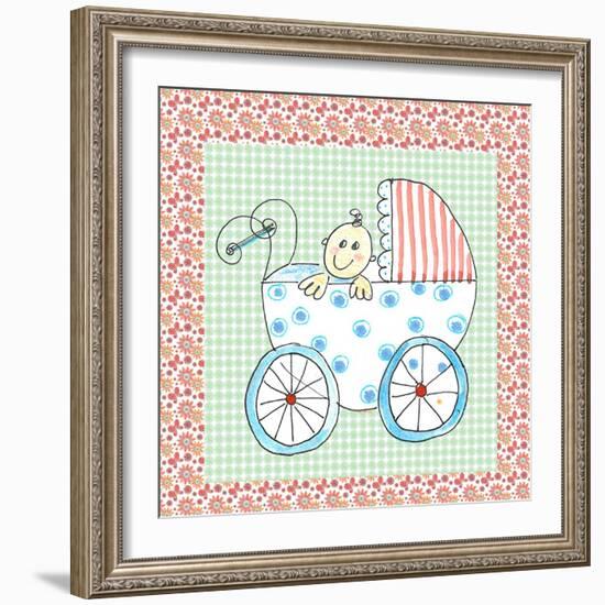 Square Card Baby in Carriage-Effie Zafiropoulou-Framed Giclee Print