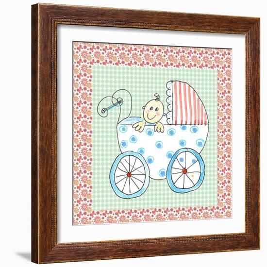 Square Card Baby in Carriage-Effie Zafiropoulou-Framed Giclee Print