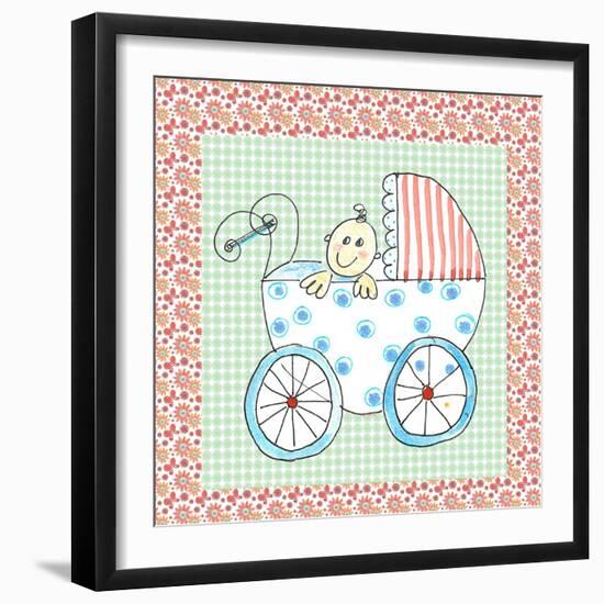 Square Card Baby in Carriage-Effie Zafiropoulou-Framed Giclee Print