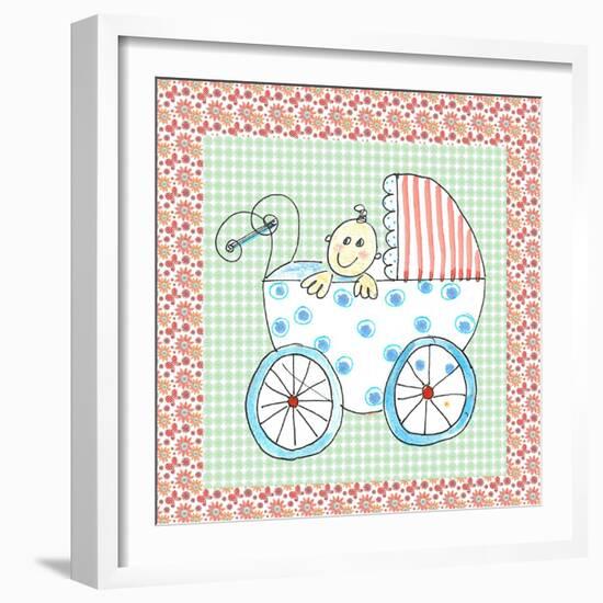 Square Card Baby in Carriage-Effie Zafiropoulou-Framed Giclee Print