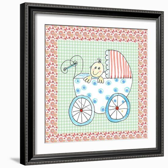 Square Card Baby in Carriage-Effie Zafiropoulou-Framed Giclee Print